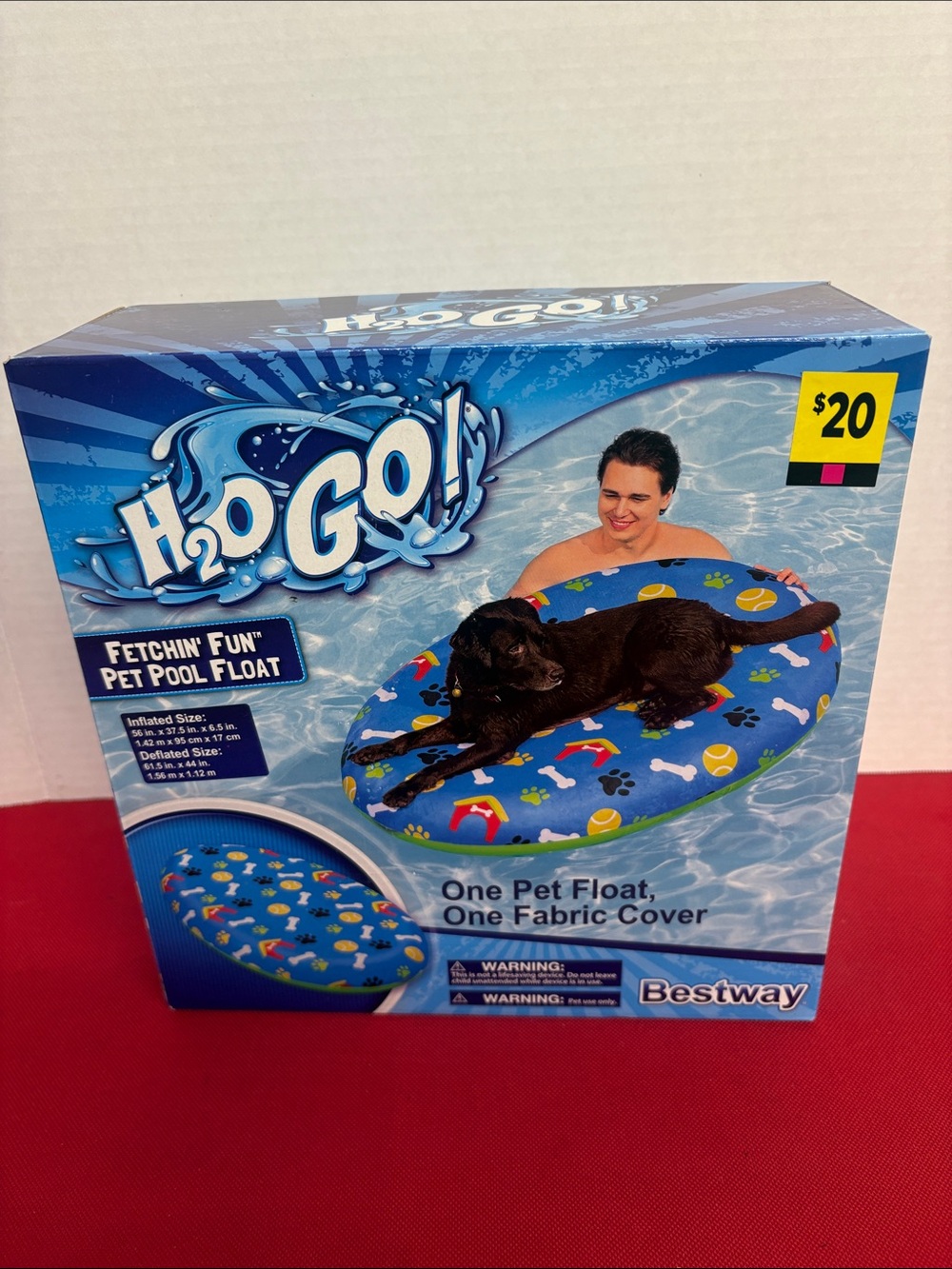 H2O GO! Fetchin' Fun Pet Pool Float - Blue Paw Print Design